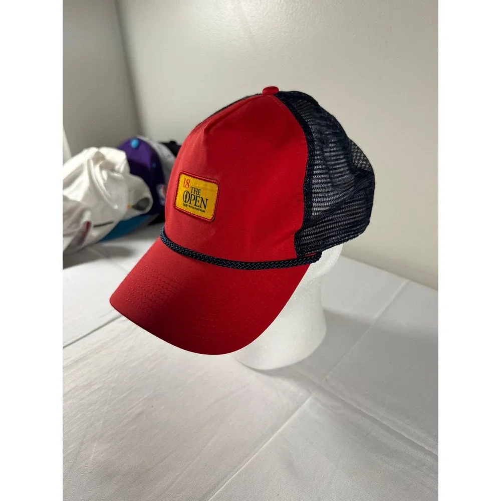 Imperial The Open 148th Royal Portrush Golf Hat Red Navy Mesh Snapback Rope Cap